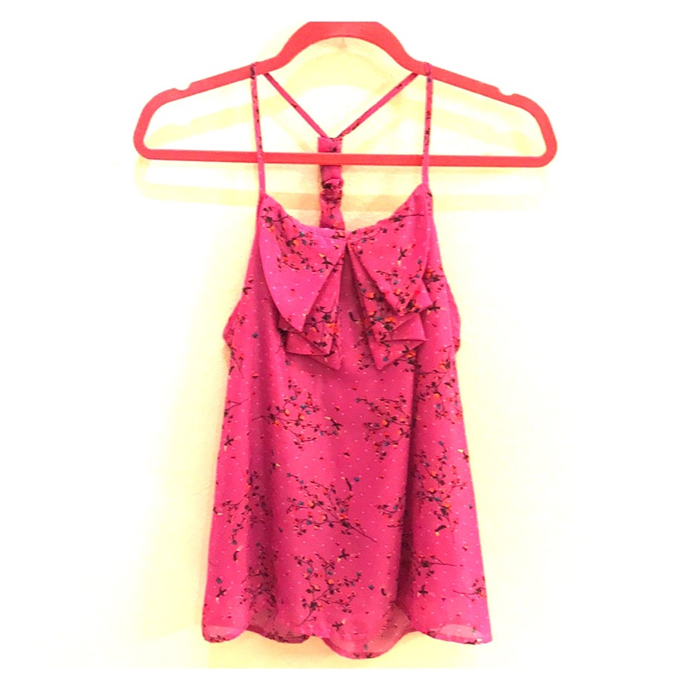 Xhilaration Fuschia Floral Top